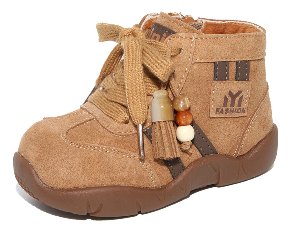 F22858 Землистый 23-2,24-2,25-2,26-2 Капитошка Ботинки Повсед Оксфорд Нат.кожа, Байка/Флис, Резина В/О жен