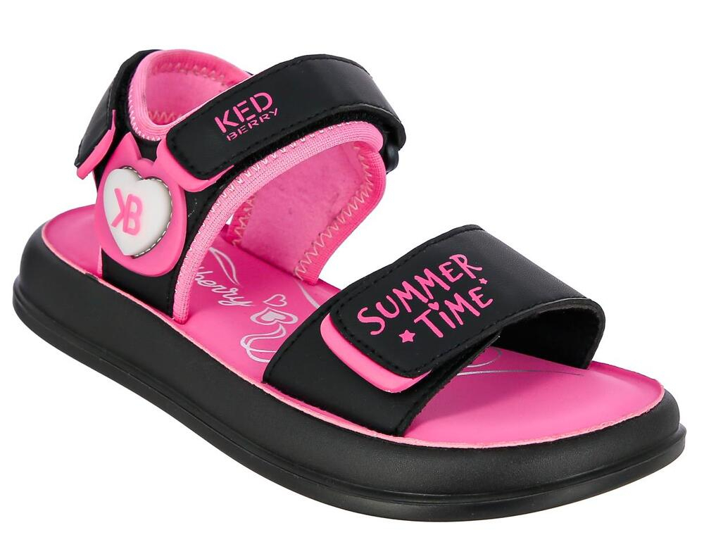 BUJ_527-16_black-fuxia 30-1,31-1,32-1,33-1,34-1,35-1 Kedberry Туфли Повсед Сандалии Иск.мат, Кожподклад, ТЭП Лето жен