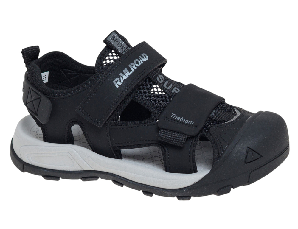 R252511533BK Чёр 33-2,34-2,35-2,36-2,37-2 Сказка Туфли Актив.отдых Сандалеты Иск.мат, Текстиль Лето Муж