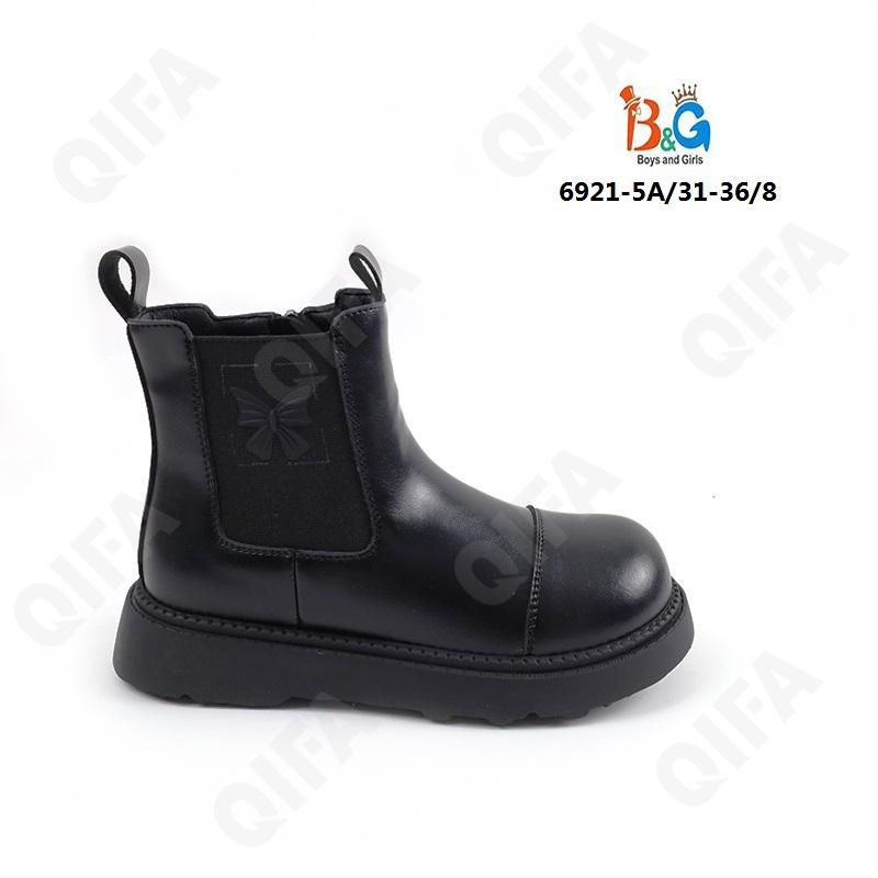 RC51_6921-5A Чёр 31-1,32-1,33-2,34-2,35-1,36-1 Boys and Girls Ботинки Повсед Челси Иск.мат, Байка/Флис, ТПР (TPR-Термопластичная резина) В/О жен