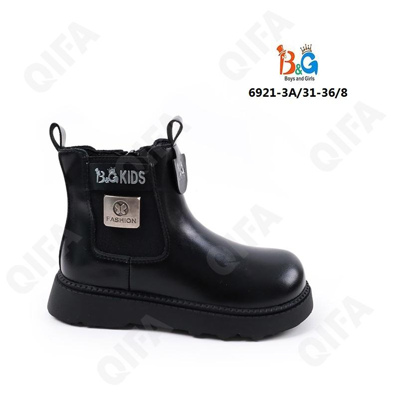 RC51_6921-3A Чёр 31-1,32-1,33-2,34-2,35-1,36-1 Boys and Girls Ботинки Повсед Челси Иск.мат, Байка/Флис, ТПР (TPR-Термопластичная резина) В/О жен