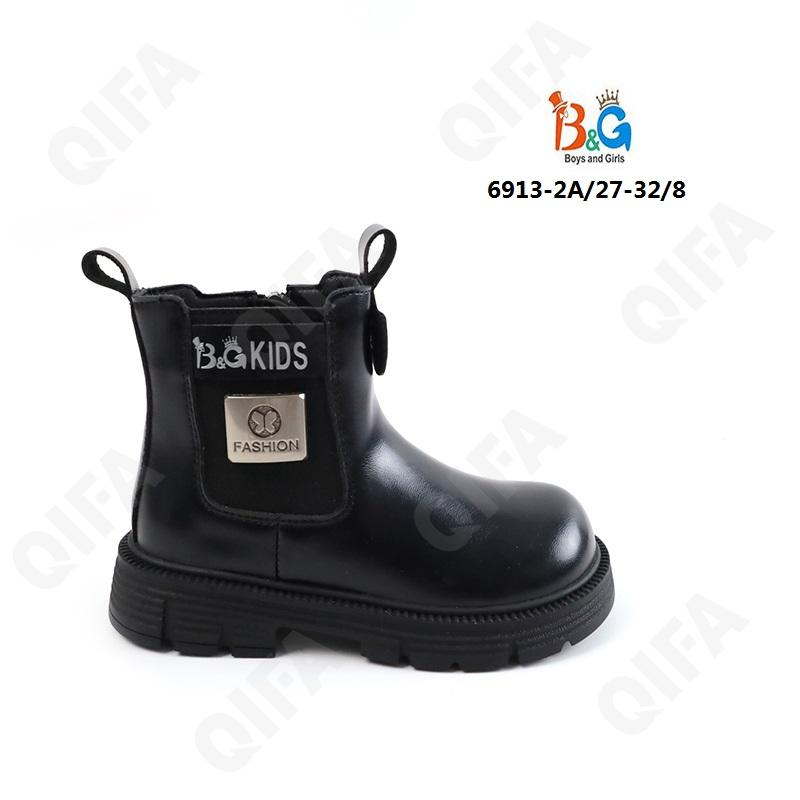 RC51_6913-2A Чёр 27-1,28-1,29-2,30-2,31-1,32-1 Boys and Girls Ботинки Повсед Челси Иск.мат, Байка/Флис, ТПР (TPR-Термопластичная резина) В/О жен