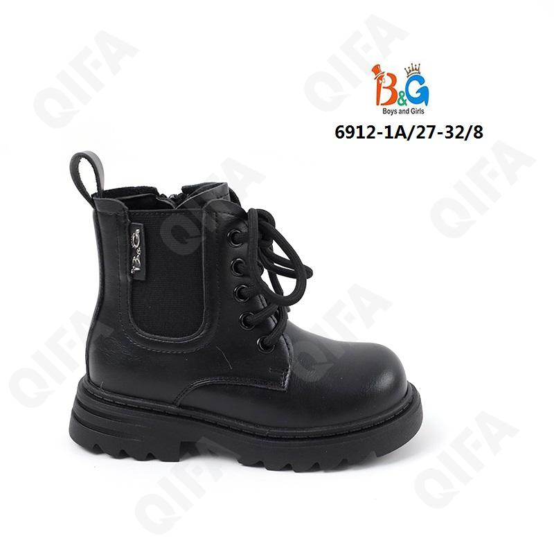 RC51_6912-1A Чёр 27-1,28-1,29-2,30-2,31-1,32-1 Boys and Girls Ботинки Повсед Дерби Иск.мат, Байка/Флис, ТПР (TPR-Термопластичная резина) В/О жен