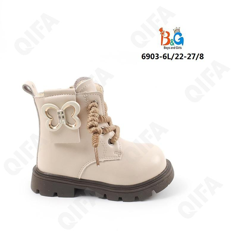 RC51_6903-6L Беж 22-1,23-1,24-2,25-2,26-1,27-1 Boys and Girls Ботинки Повсед Дерби Иск.мат, Байка/Флис, ТПР (TPR-Термопластичная резина) В/О жен