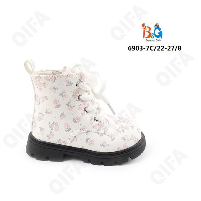 RC51_6903-7C Бел 22-1,23-1,24-2,25-2,26-1,27-1 Boys and Girls Ботинки Повсед Дерби Иск.мат, Байка/Флис, ТПР (TPR-Термопластичная резина) В/О жен