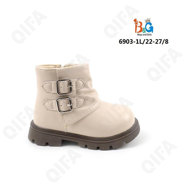 RC51_6903-1L Беж 22-1,23-1,24-2,25-2,26-1,27-1 Boys and Girls Ботинки Повсед Веллингтон Иск.мат, Байка/Флис, ТПР (TPR-Термопластичная резина) В/О жен