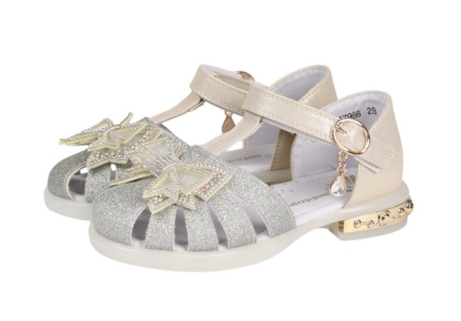 AL 17988 Беж 26-1,27-1,28-1,29-1,30-1,31-1 Antilopa Туфли Празд Сандалеты Иск.мат, Кожподклад Лето жен