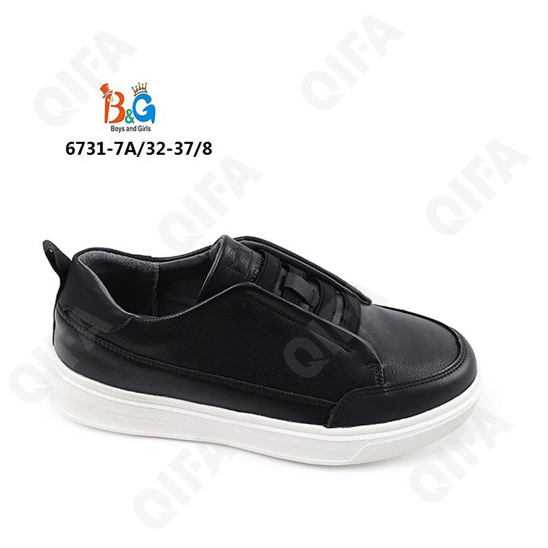 RC51_6731-7A Чёр 32-1,33-1,34-2,35-2,36-1,37-1 Boys and Girls П/ботинки Школа Слипоны Иск.мат, Иск.кожа, ЭВА (EVA-Этиленвинилацетат) В/О Муж