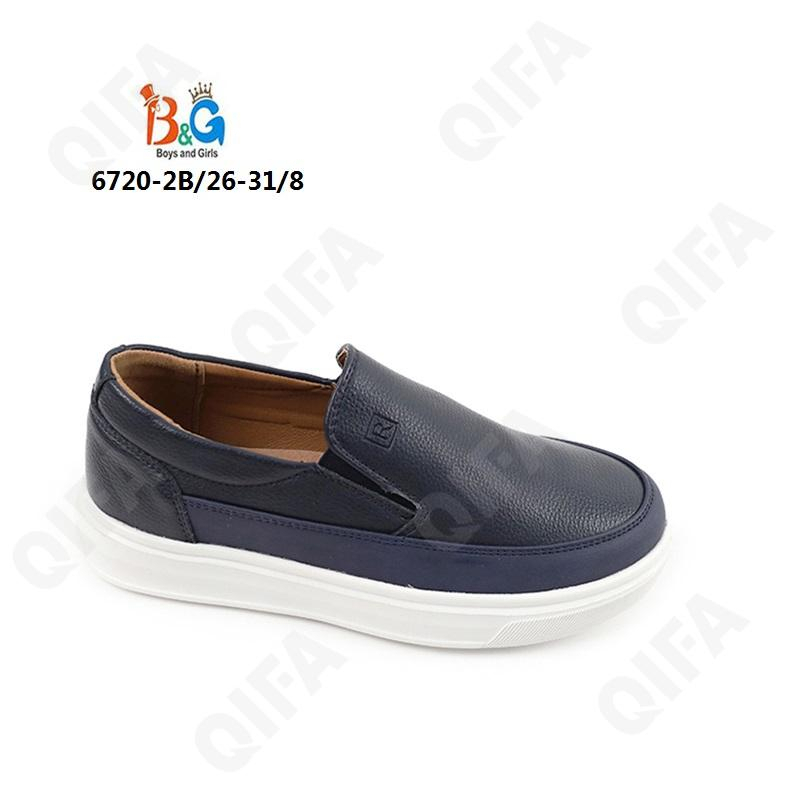 RC51_6720-2B Син 26-1,27-1,28-2,29-2,30-1,31-1 Boys and Girls П/ботинки Школа Слипоны Иск.мат, Иск.кожа, ЭВА (EVA-Этиленвинилацетат) В/О Муж