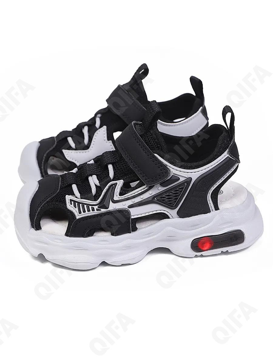 RC51_26629107_30 Черный матовый МОНО 30-10 Boys and Girls Туфли Актив.отдых Сандалеты Иск.мат, Текстиль, ЭВА (EVA-Этиленвинилацетат) Лето Муж