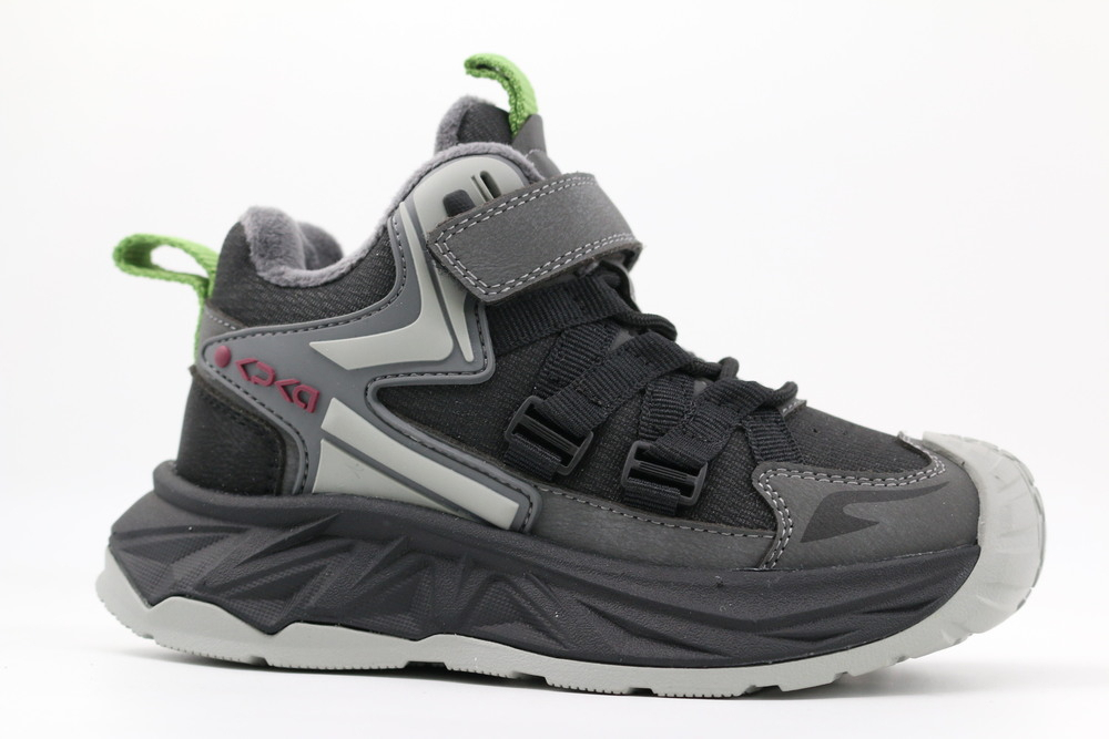 53719уп-1 серый-черный 31-1,32-1,33-1,34-1,35-1 Kapika Ботинки Актив.отдых Кроссовки Иск.мат, Байка/Флис, ЭВА/ТЭП В/О Муж