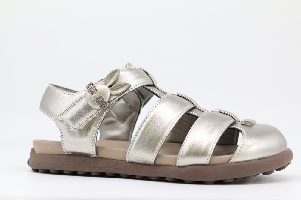 32996п-2 Сереб 28-1,29-1,30-1,31-1,32-1 Kapika Туфли Повсед Сандалеты Иск.мат, Кожподклад, Резина Лето жен