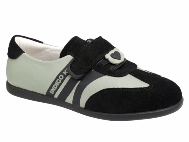 31-0470C Оливковый / черный 31-2,32-2,33-2,34-2,35-2 Indigo kids П/ботинки Повсед Кроссовки Нат.кожа, Текстиль, ТЭП В/О жен