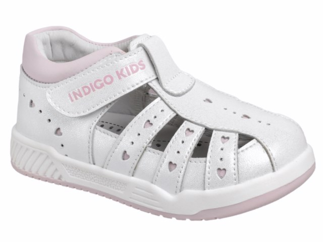 11-400A Сереб 22-2,23-2,24-2,25-2,26-2 Indigo kids П/ботинки Повсед Сандалеты Нат.кожа, Кожподклад, ТЭП Лето жен