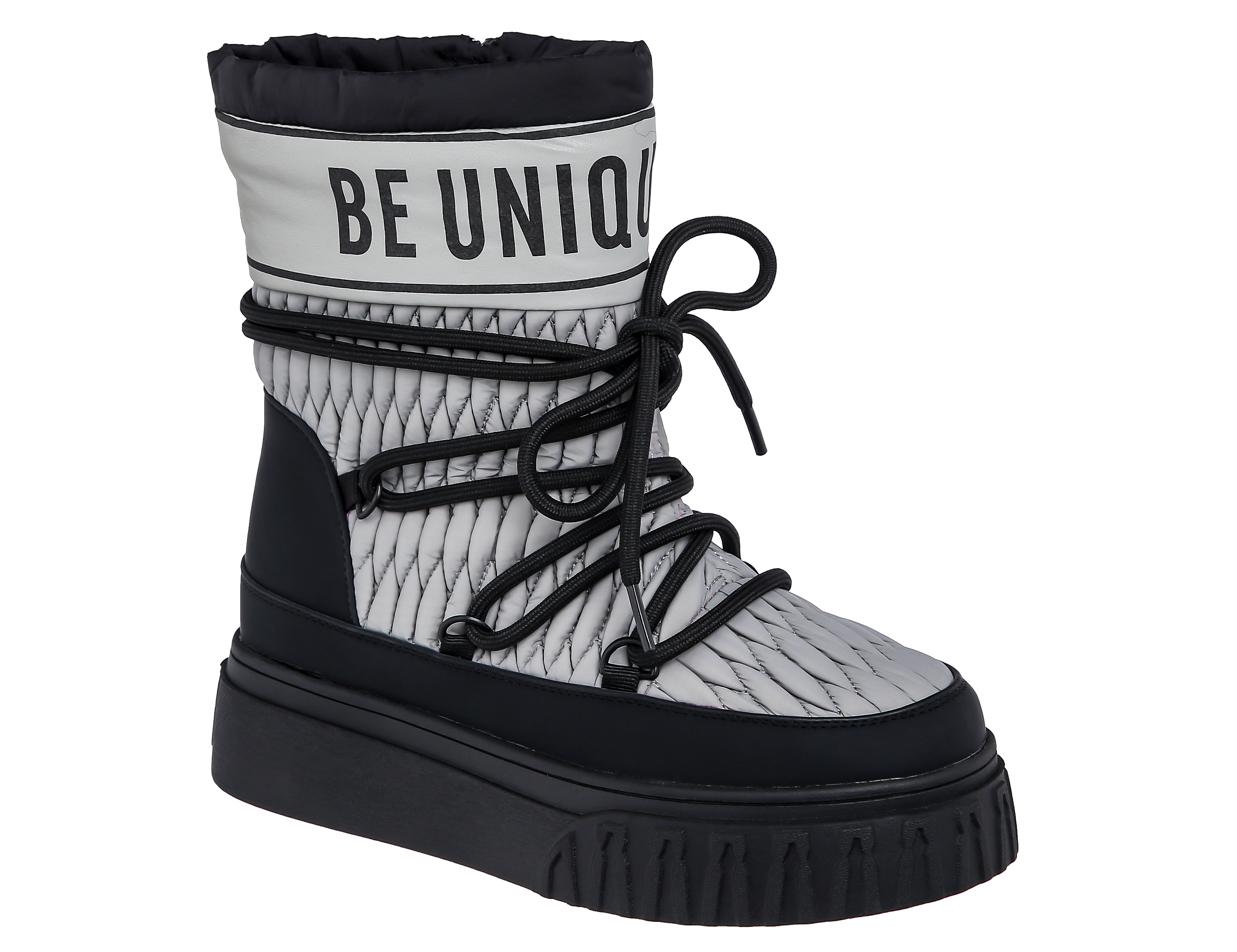 ANU_2601-5_black-beige 32-1,33-1,34-1,35-1,36-1,37-1 Kenka П/сапоги Повсед Дутики Иск.мат, Нат.шерсть, ТЭП Зима жен