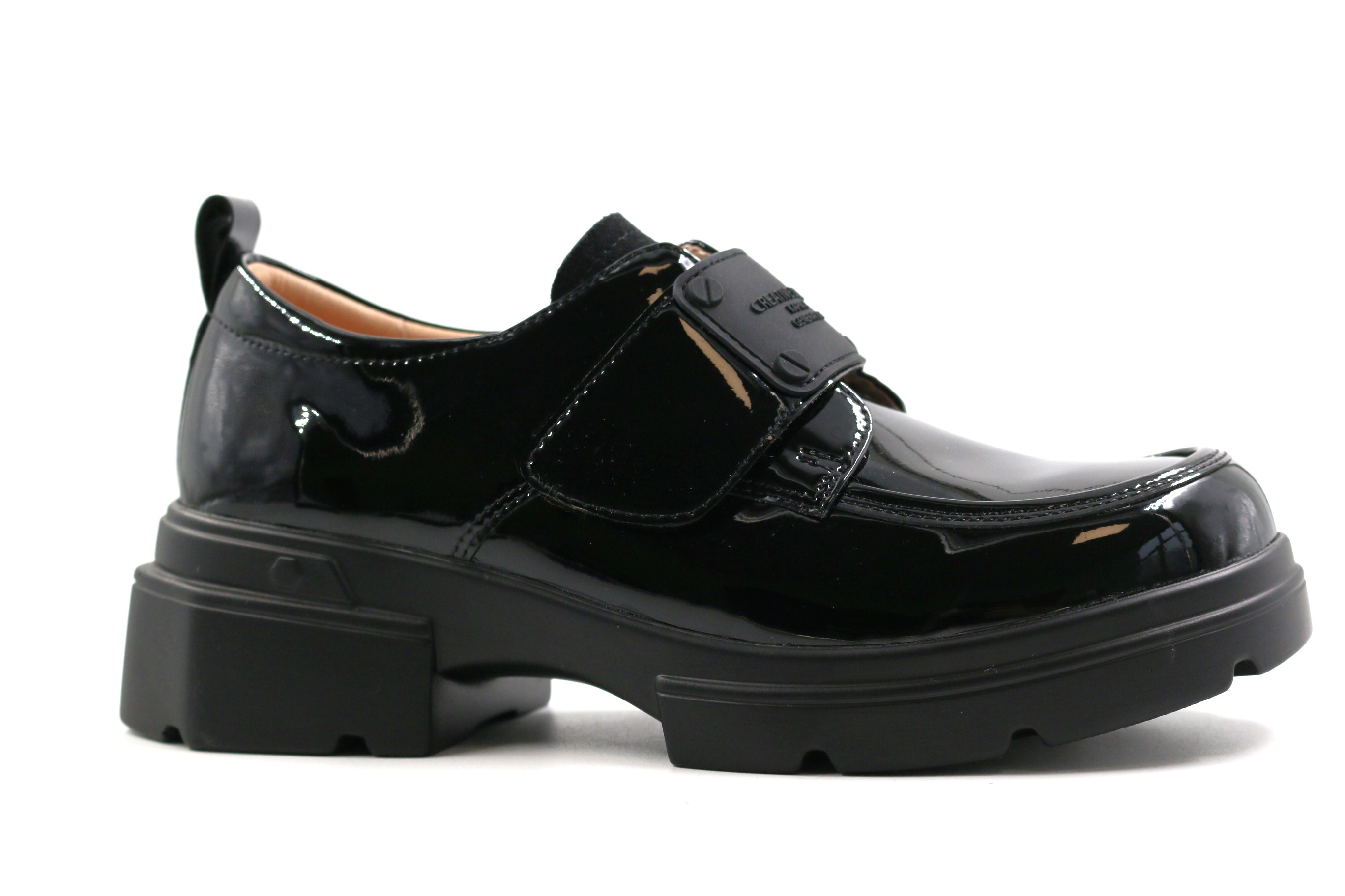 232000к-2 черный лак 34-1,35-1,36-1,37-1,38-1 Kapika П/ботинки Школа Дерби Иск.мат, Кожподклад, полимерный материал (ПУ полиуретан) В/О жен
